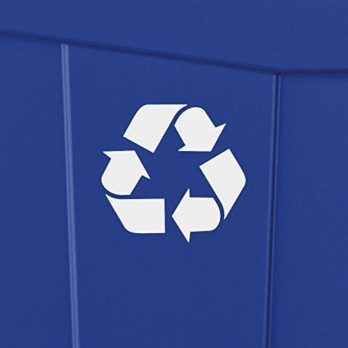Blue 23 Gallon Resin Trash Can with Handles Y268590