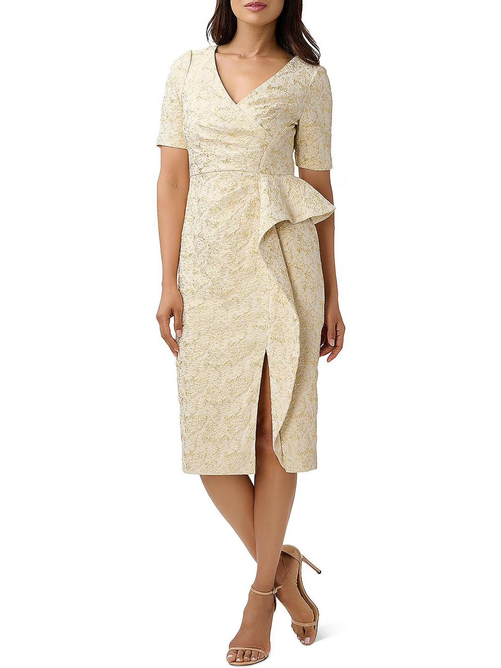 Metallic Knee Length Cocktail Dress A497