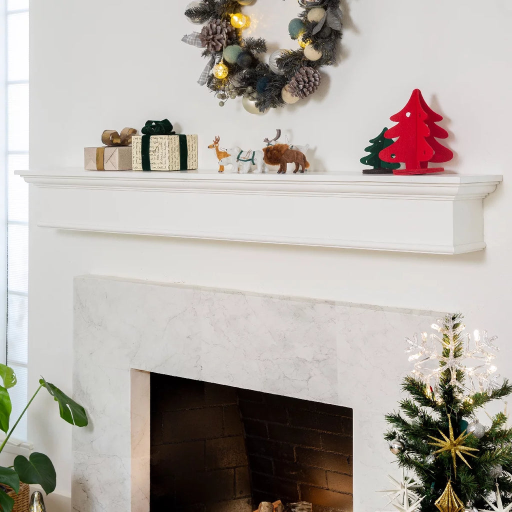 72" White Rectangle Fireplace Mantel Wall Shelf S746871