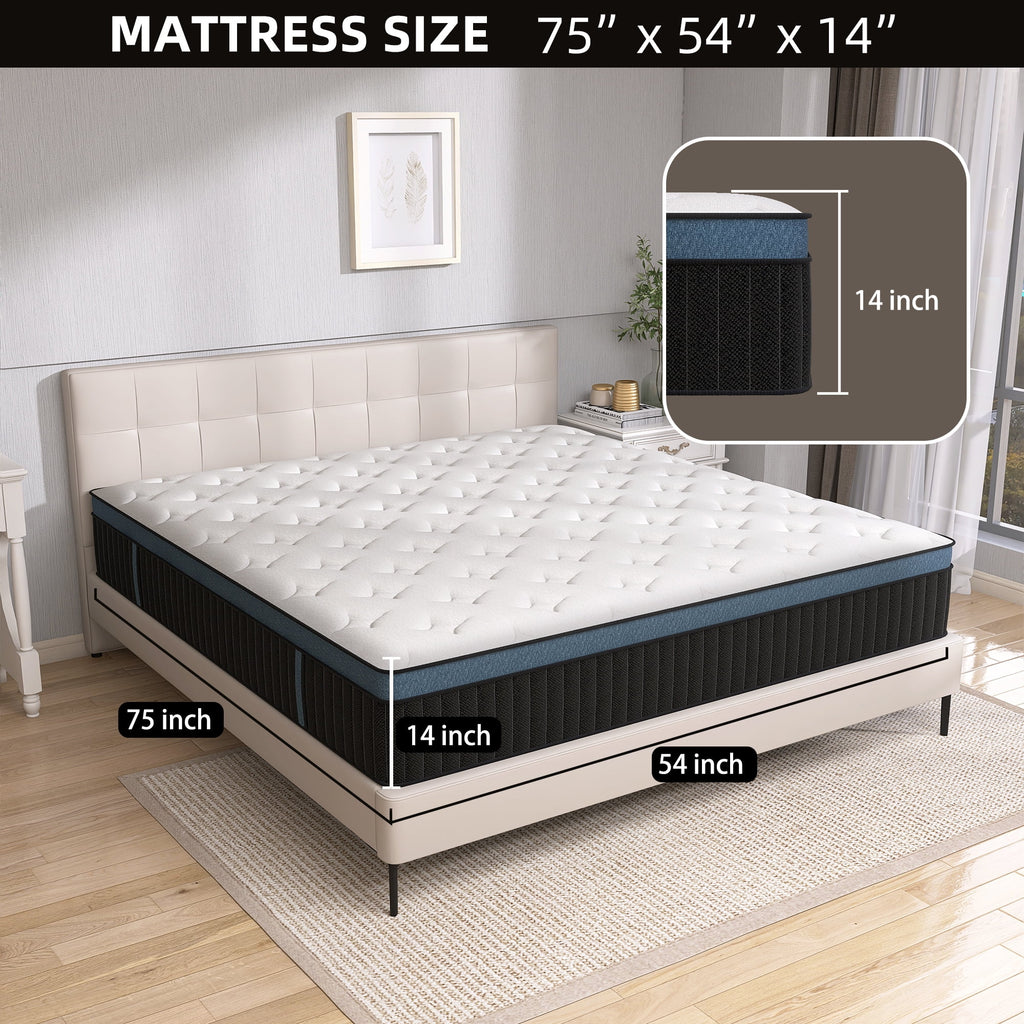 14 inch Full Hybrid Mattress with Gel Memory Foam L1088
