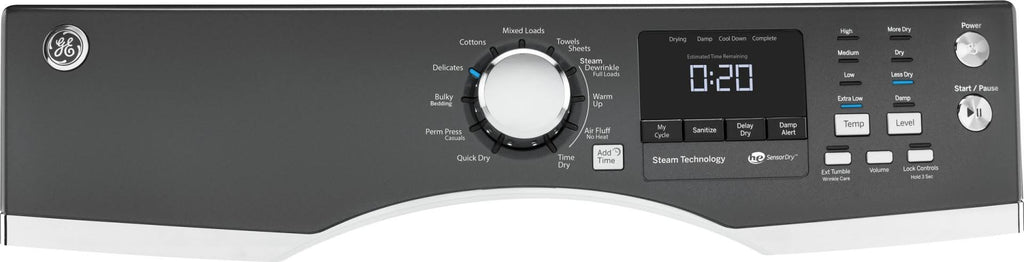 Gray Electric Dryer with Steam D5005