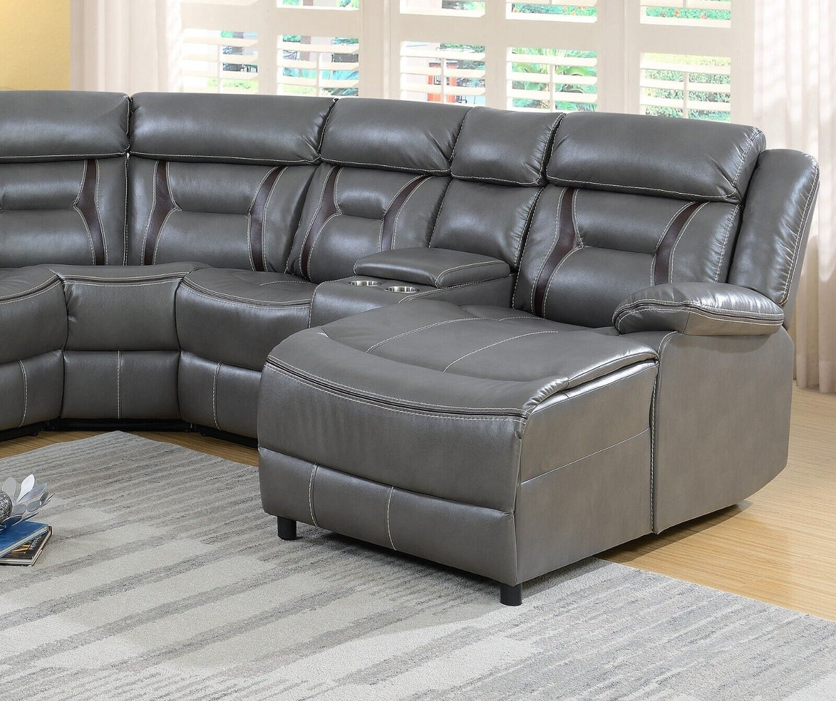 Gray Gel Leatherette 5pc Sectional Sofa Set V779892