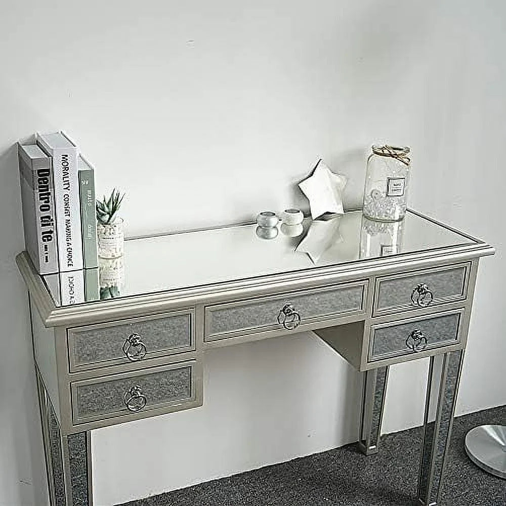 Mirrored Console Sofa Table with Silver Finish W99042