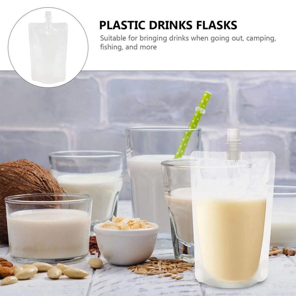 50PCS 100Ml Liquid Stand Bag Leak Proof Drink Packaging Bag Spout Pouch X5943