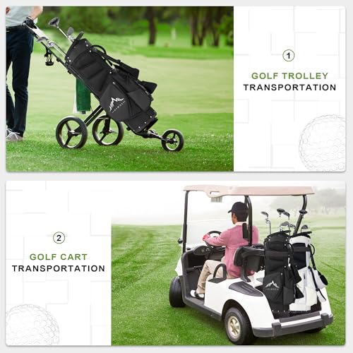 Lightweight Golf Stand Bag with 5 Way Full-Length Dividers and 8 Pockets Y613657