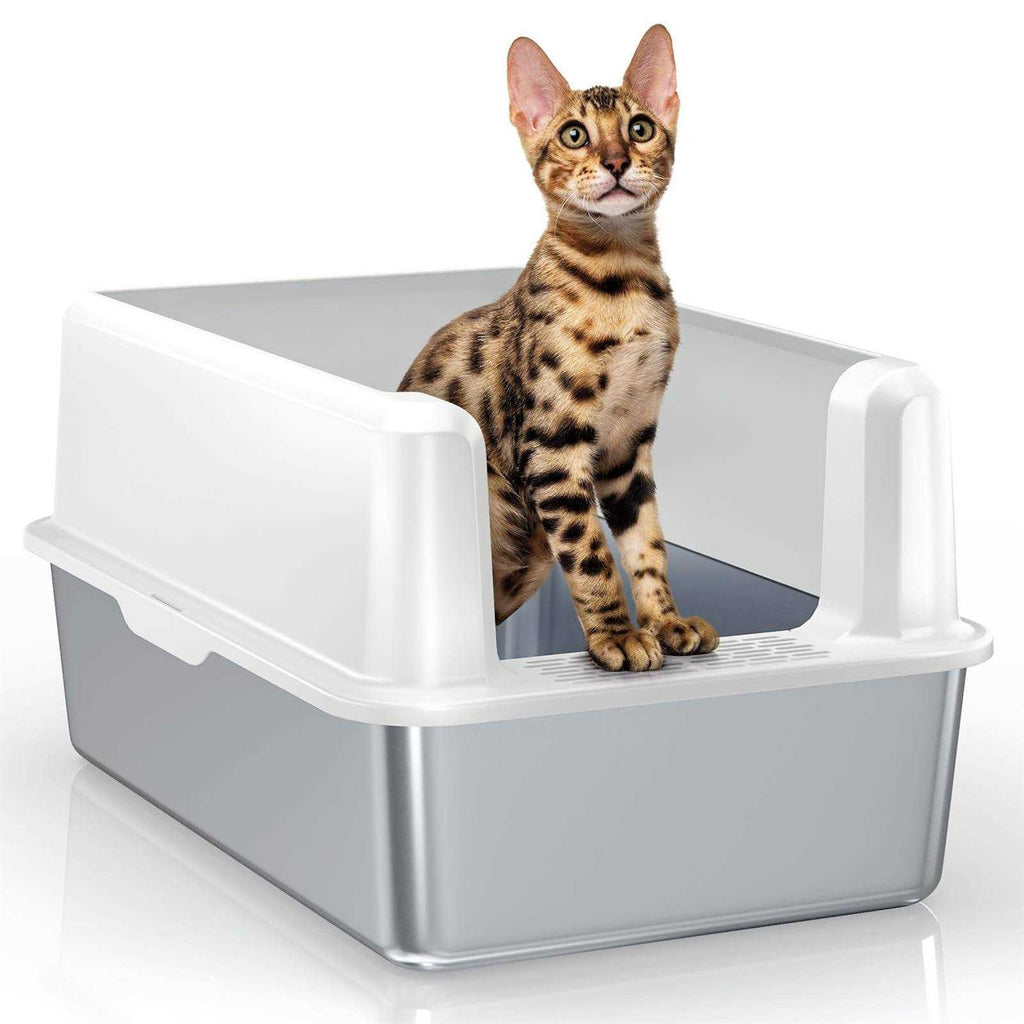 Stainless Steel Cat Litter Box with Lid XL W821313
