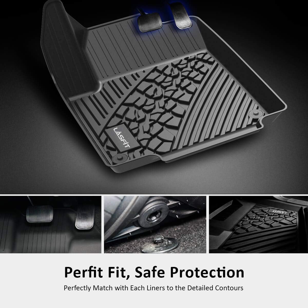 Black All Weather TPE Car Floor Mats W99243