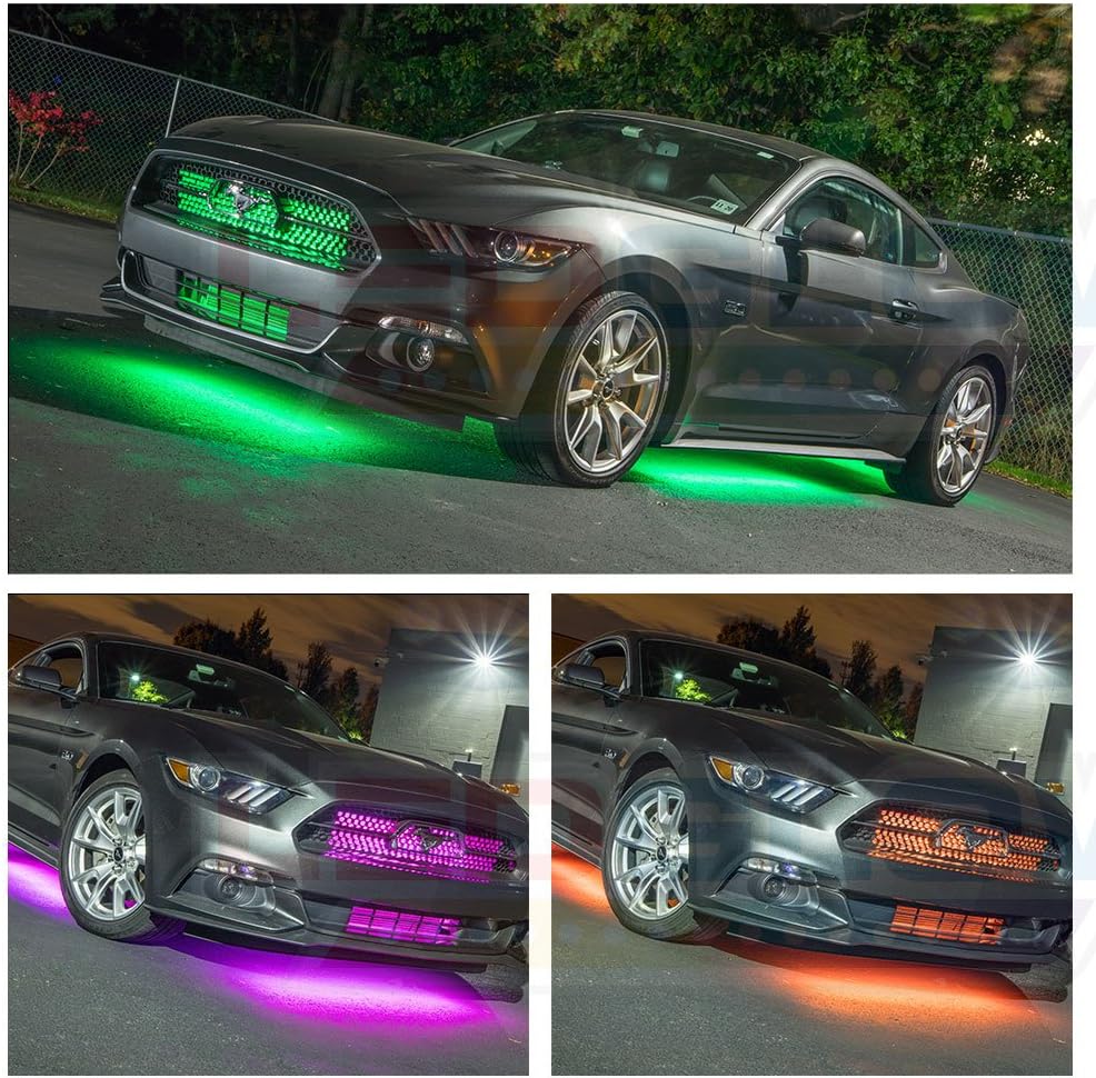 4pc Underbody & 6pc Interior LED Lighting Kit with Control Box & Remote X856068