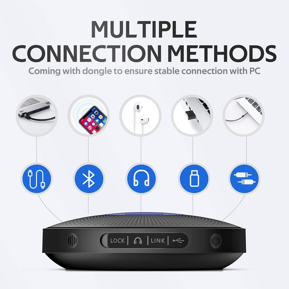 Bluetooth Speakerphone with 4 Directional Mics S7054
