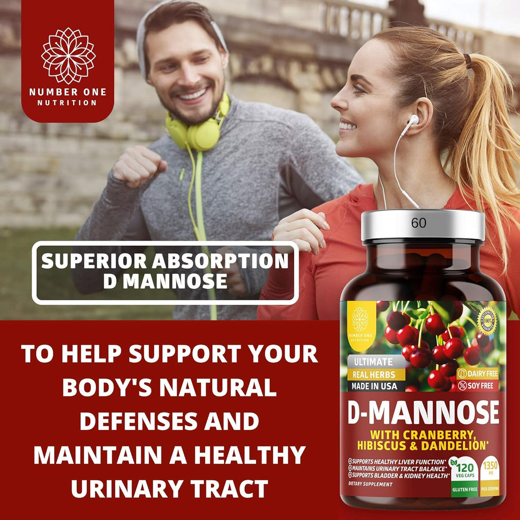 120 Veg Caps D Mannose with Cranberry and Hibiscus C3958