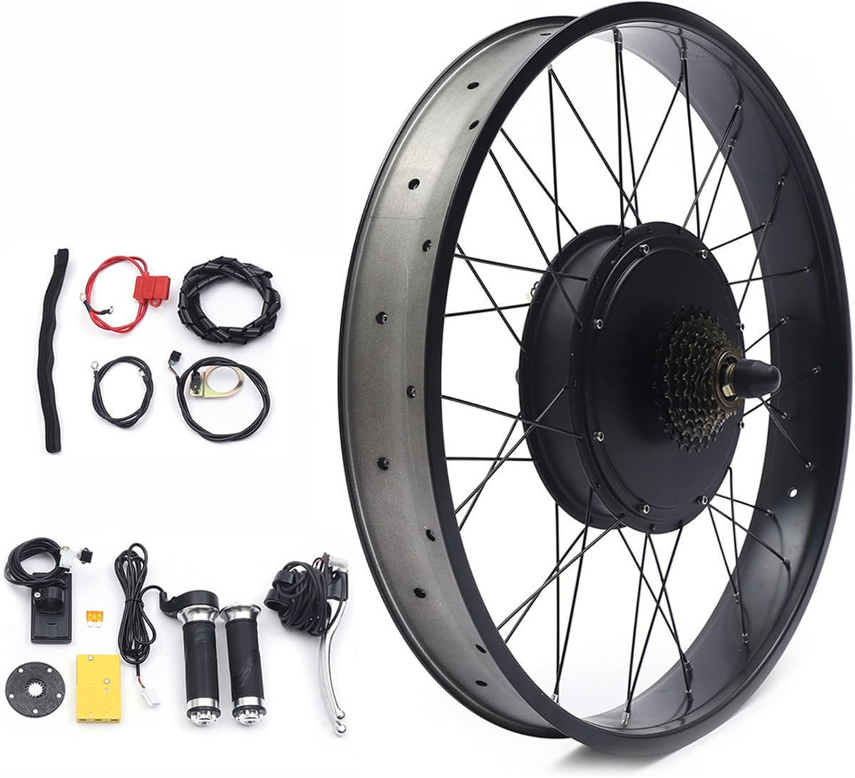 26" 48V 1500W Rear Wheel Electric Fat Tire Ebike Hub Motor Conversion Kit with LCD Display J295420