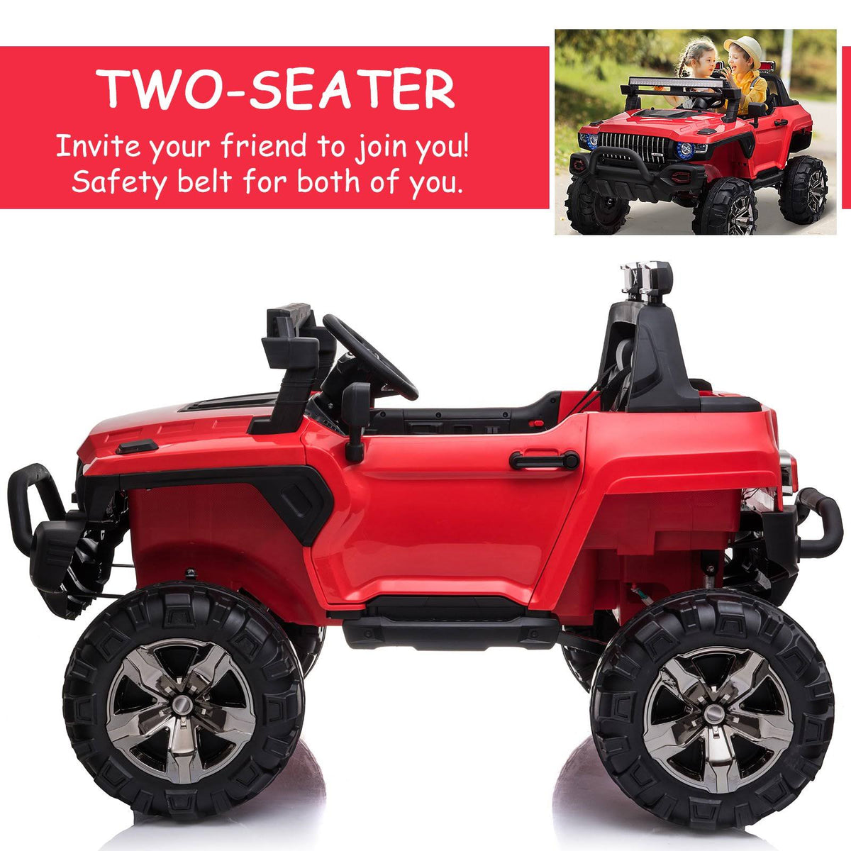 12V Kids Electric 2-Seater Ride on Police Car SUV Truck R570365