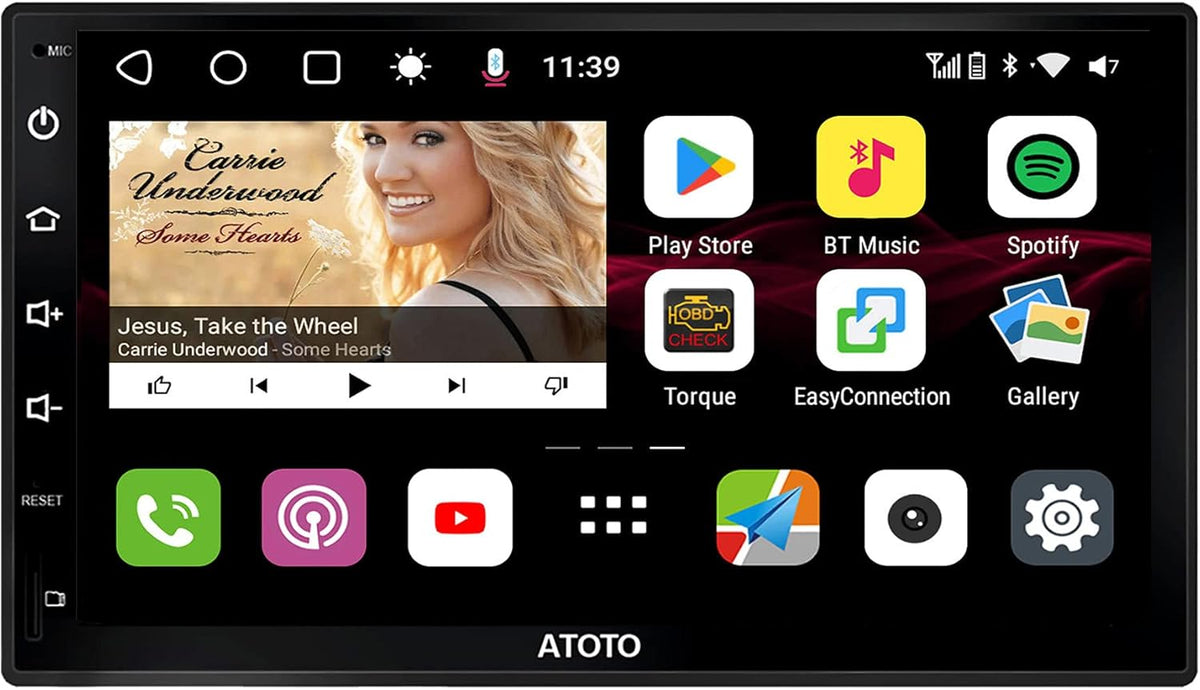 7inch Double-DIN Android Car Stereo with Wireless CarPlay Y88804