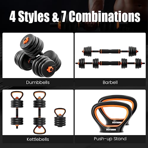 Adjustable 4 in 1 Weight Set, Dumbbell, Barbell, Kettlebell and Push-up Y719