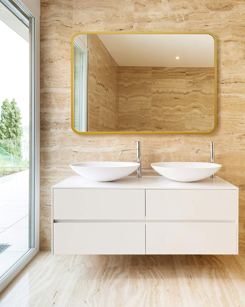 24 x 36 Inch Gold Wall-Mounted Mirror R664120