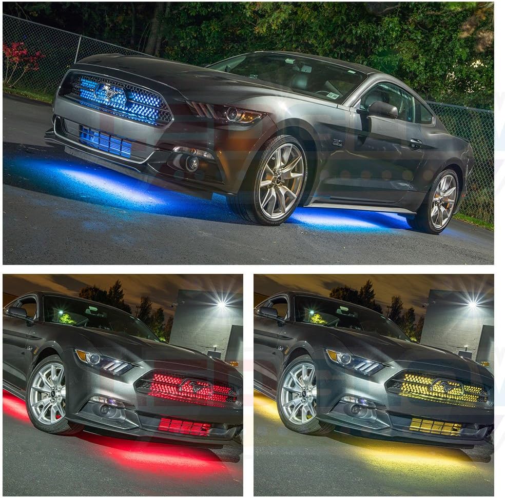 4pc Underbody & 6pc Interior LED Lighting Kit with Control Box & Remote X856068