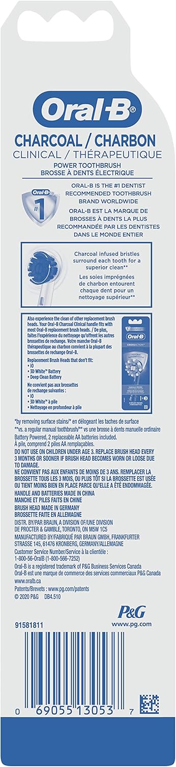 Clinical Charcoal Battery Powered Toothbrush C147