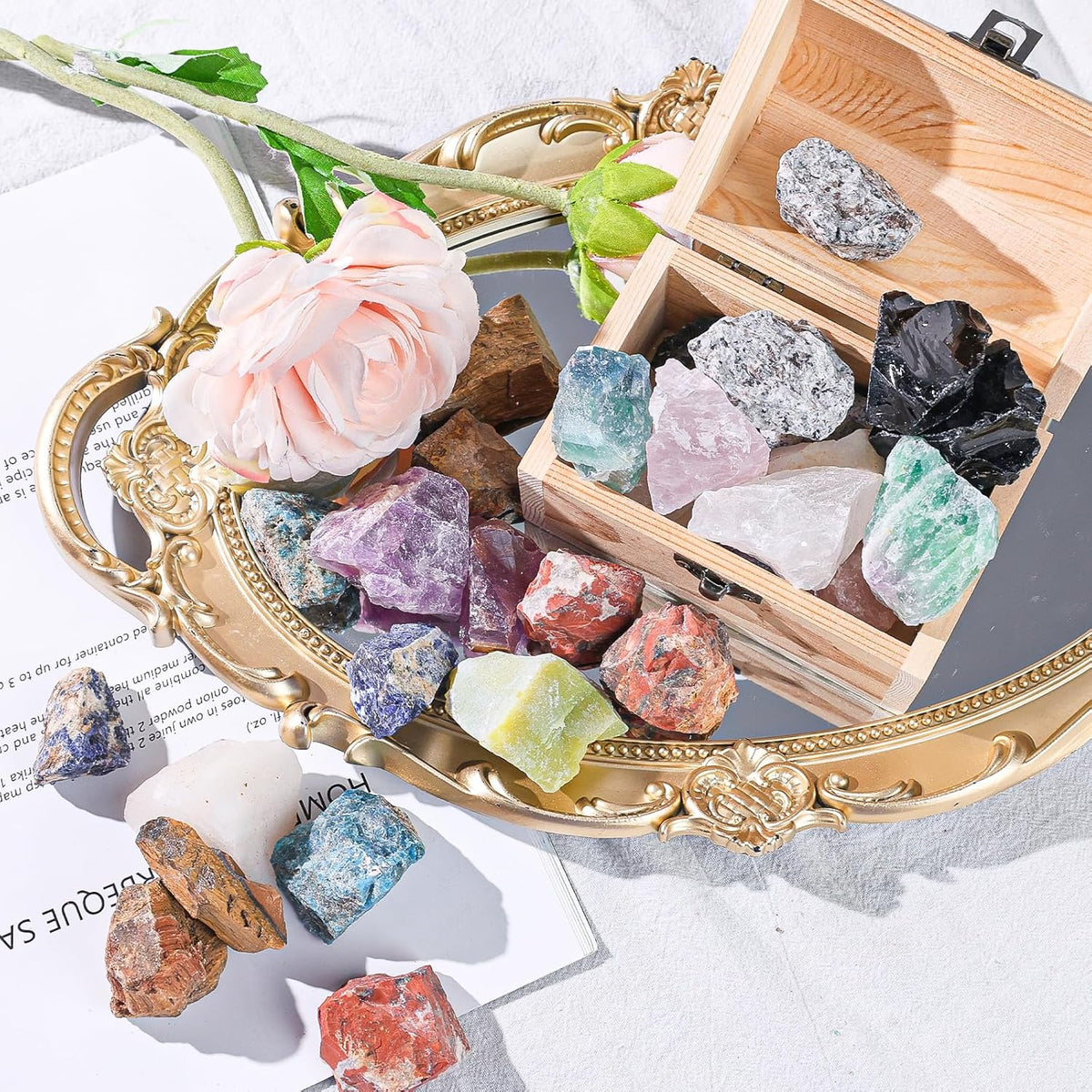 3LB Assorted Natural Stone Mix Raw Gemstone Rough Stones Crystals A609