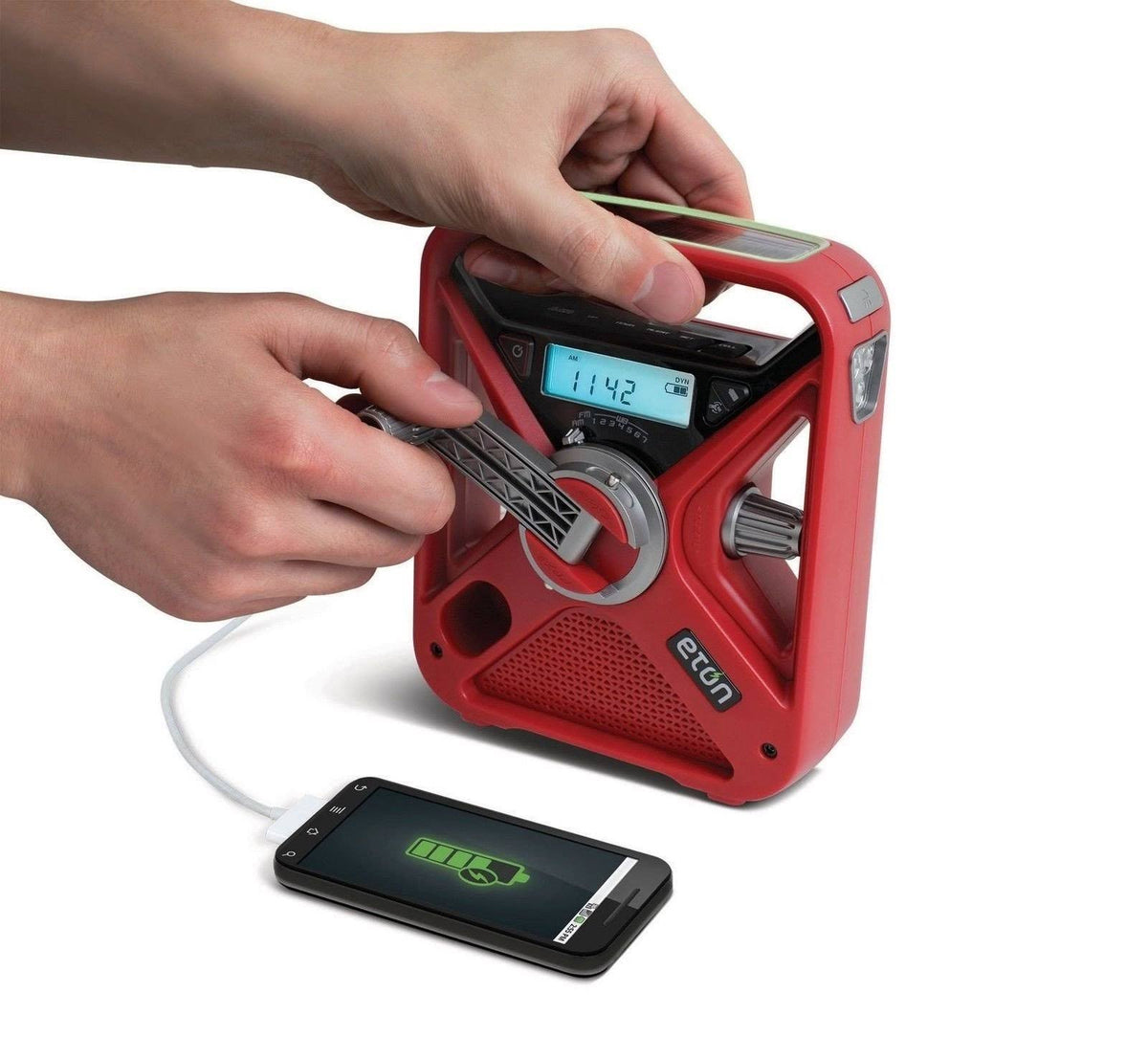 Hand Crank NOAA AM/FM Weather Alert Radio with Smartphone Charger T651