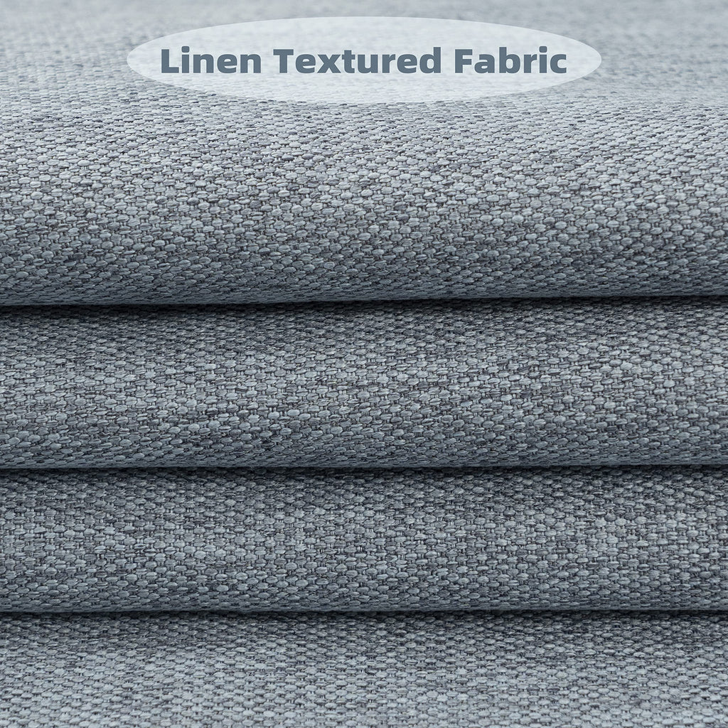 Dusty Blue Faux Linen Blackout Curtains 84 Inches 2 Panels Z151