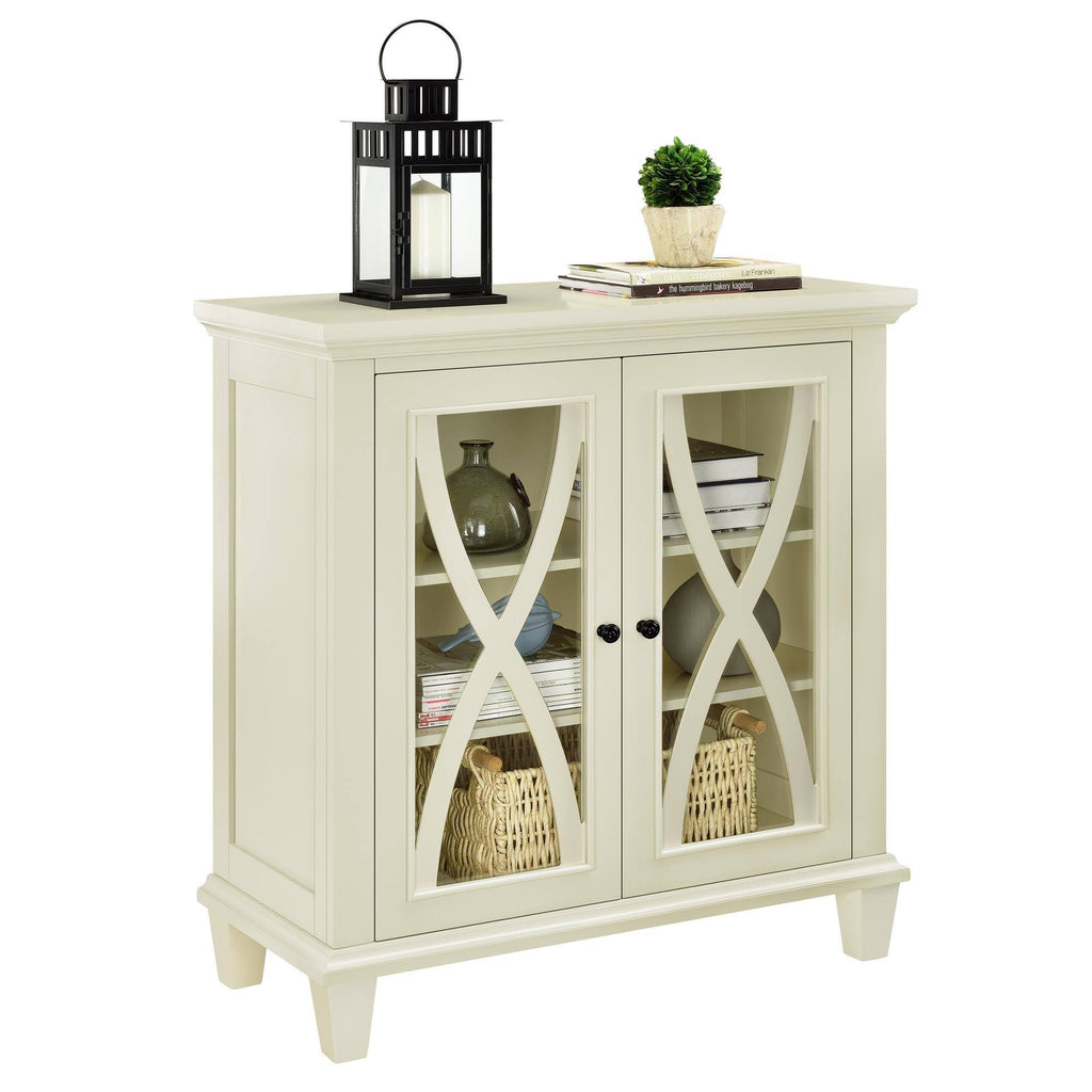 Ivory Double Door Accent Cabinet E9517