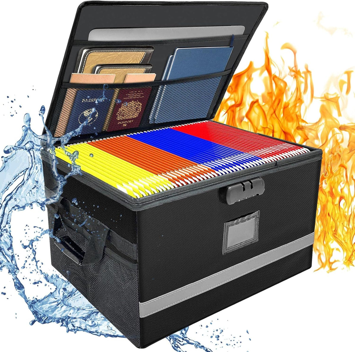 Collapsible Fireproof Document Box with Lock K80706