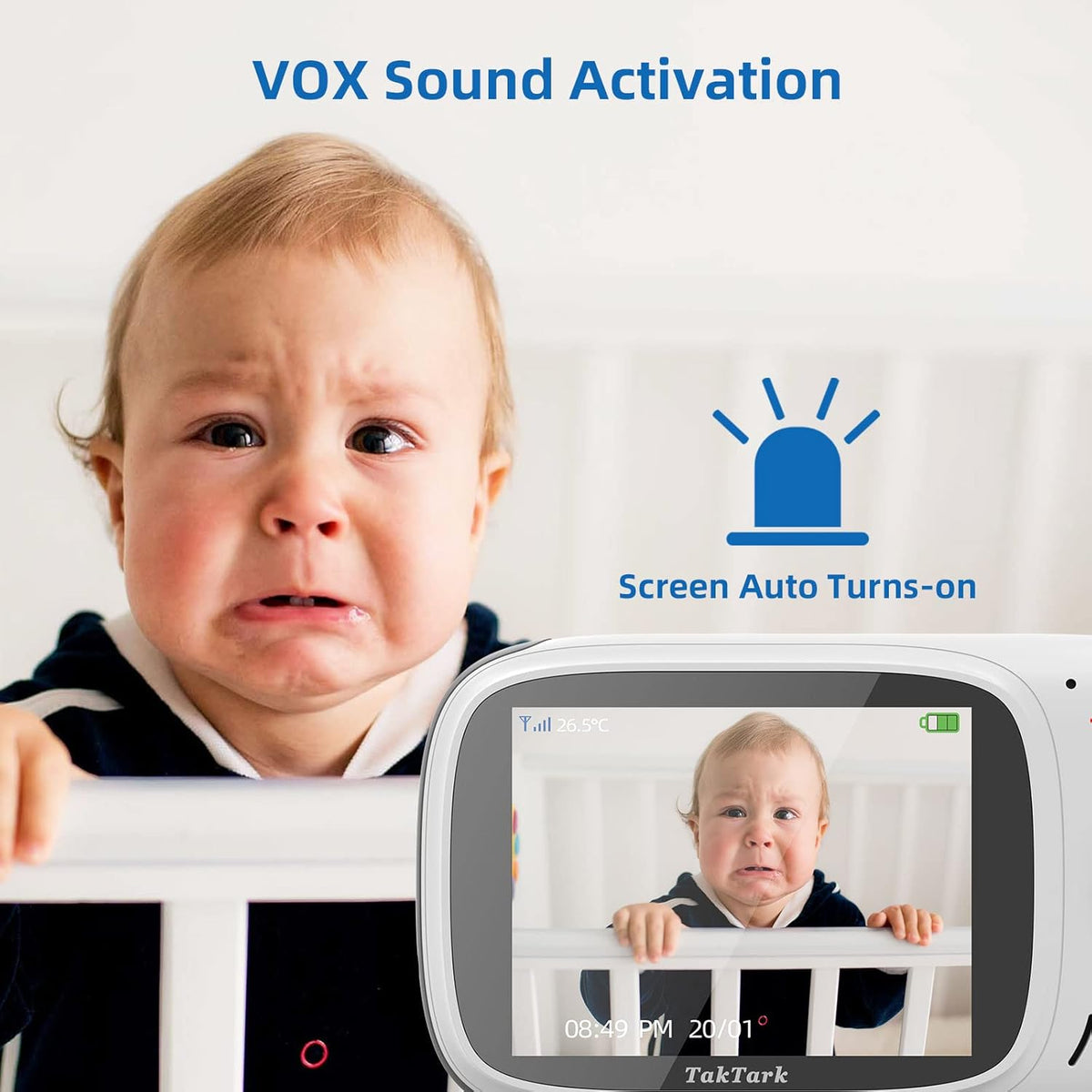 Video Baby Monitor with Camera and Audio, Two-Way Audio, Night Vision F922