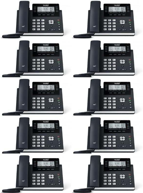 IP Phone 10 Pack 3.7-Inch Graphical Display Dual-Port Gigabit Ethernet PoE I24059