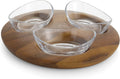 Condiment Server 3 Piece Set Acacia Wood and Glass L8586