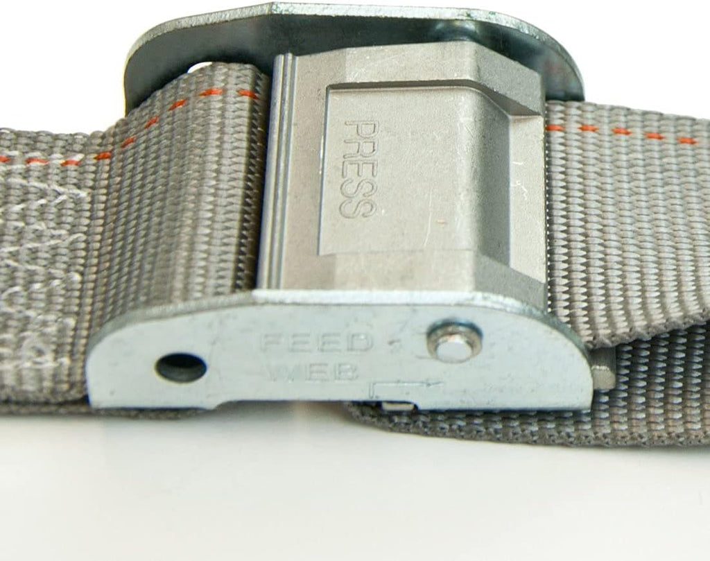 Logistic Strap for E Track, Cam Buckle - 16 Foot, 6 Pack - Gray P505
