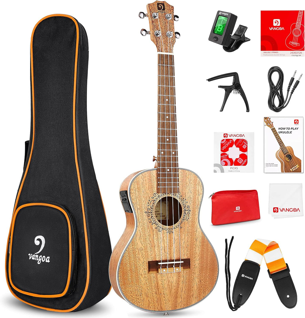 Mahogany 23 inch Concert Ukulele and Electric Acoustic Tenor Ukulele Bundle M33206