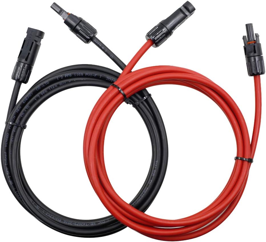 30FT Black Red 10AWG Solar Panel Extension Cable Set of 2 M568735