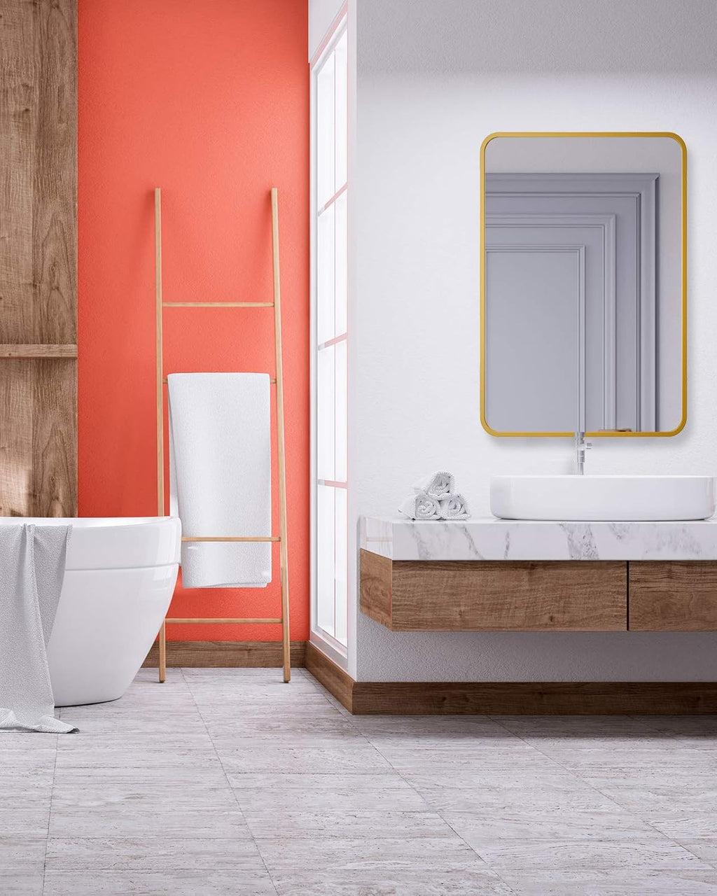 24 x 36 Inch Gold Wall-Mounted Mirror R664120