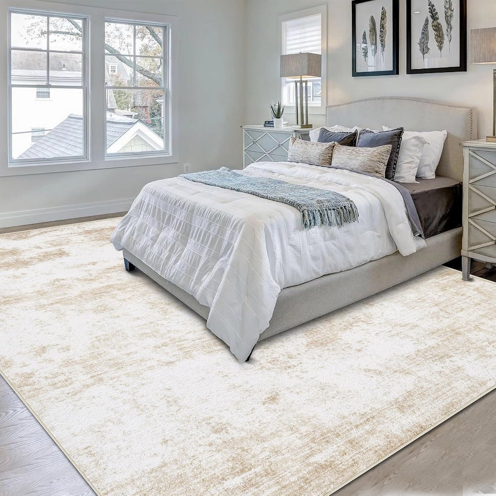 Beige 8x10 Washable Area Rug E811665