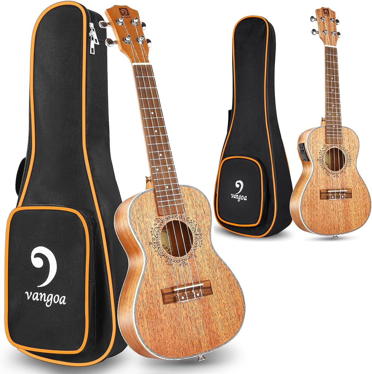 Mahogany 23 inch Concert Ukulele and Electric Acoustic Tenor Ukulele Bundle M33206