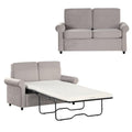 Grey Velvet Convertible Sofa Bed with Memory Foam Mattress W412835
