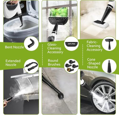 Pressurized Handheld Multi-Surface Natural Steam Cleaner with 12 pcs Accessories W243