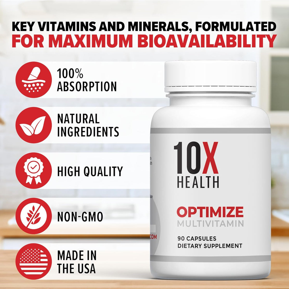90 Capsules Multivitamin with B Complex, Magnesium, Zinc X66358