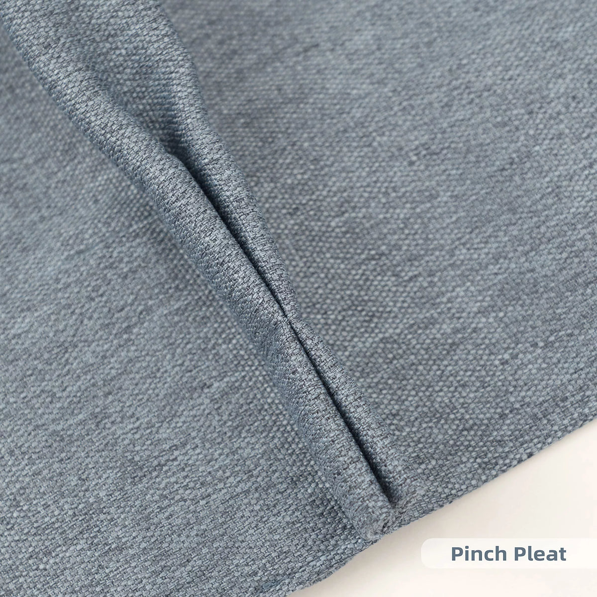 Dusty Blue Faux Linen Blackout Curtains 84 Inches 2 Panels Z151