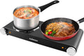 1800W Silver Stainless Steel Double Burner Electric Cooktop F704257