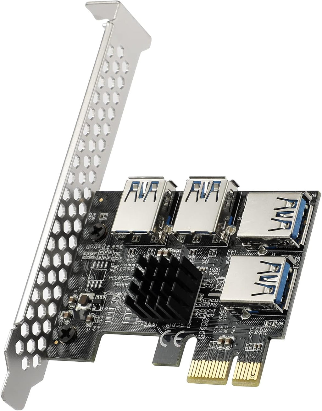 PCIE Riser with 6PIN SATA Power Cable and 60cm USB 3.0 Cable, 6 Pack N41197