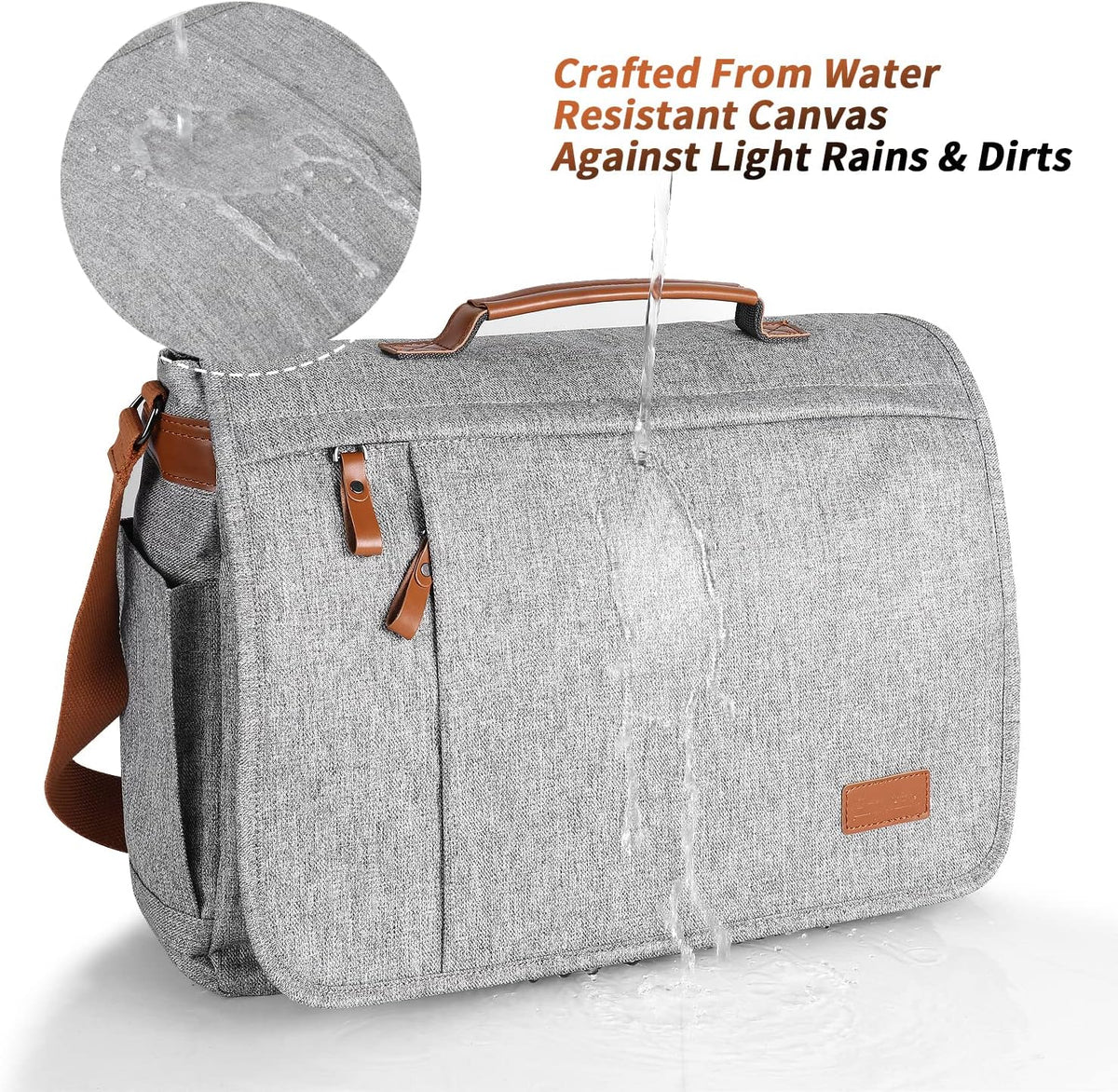 Light Grey Canvas Messenger Bag 17-17.3 Inch K5508