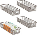 Satin Metal Wire Cabinet Organizer Bins 4 Pack H69047