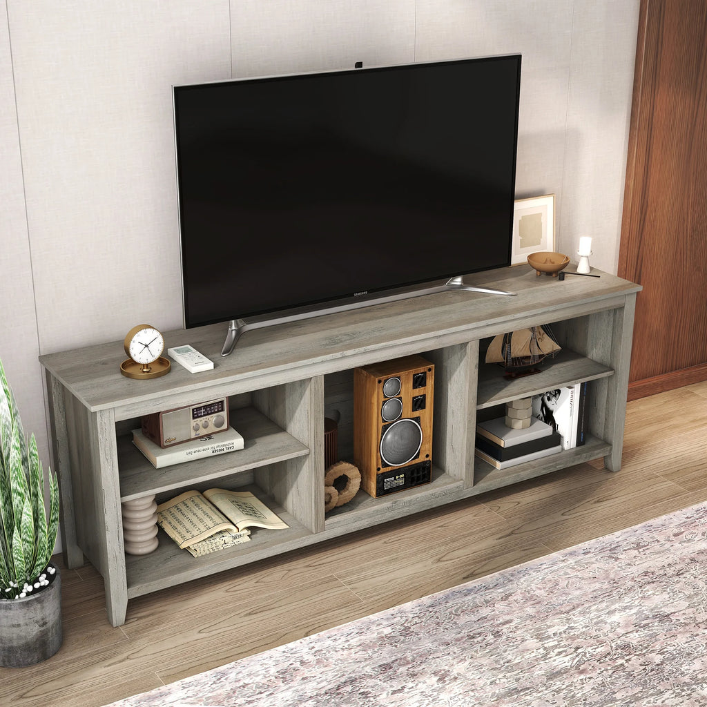 Natural Wood TV Stand with 2 Door Cabinet M747425