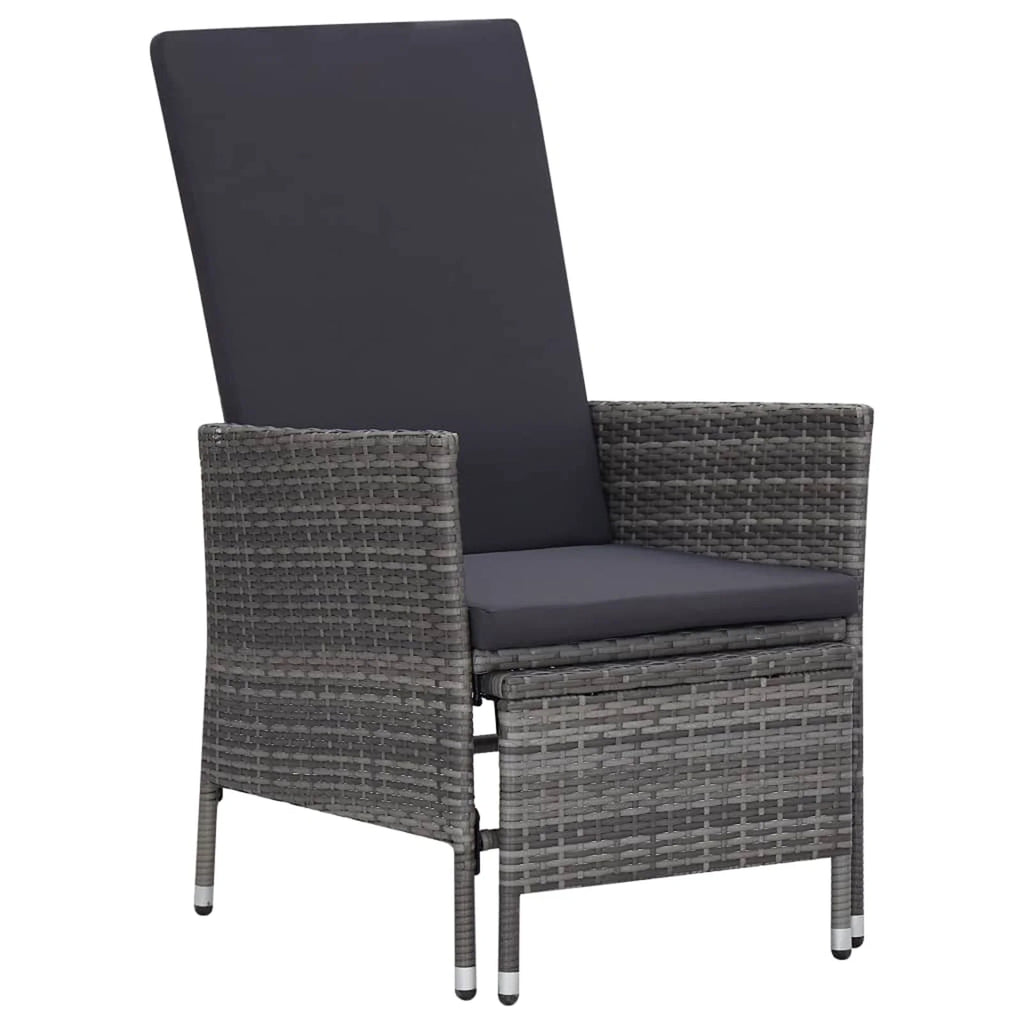 2 Piece Gray Poly Rattan Outdoor Lounge Set with Cushions A212