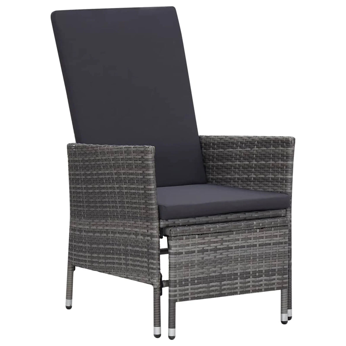 2 Piece Gray Poly Rattan Outdoor Lounge Set with Cushions A212