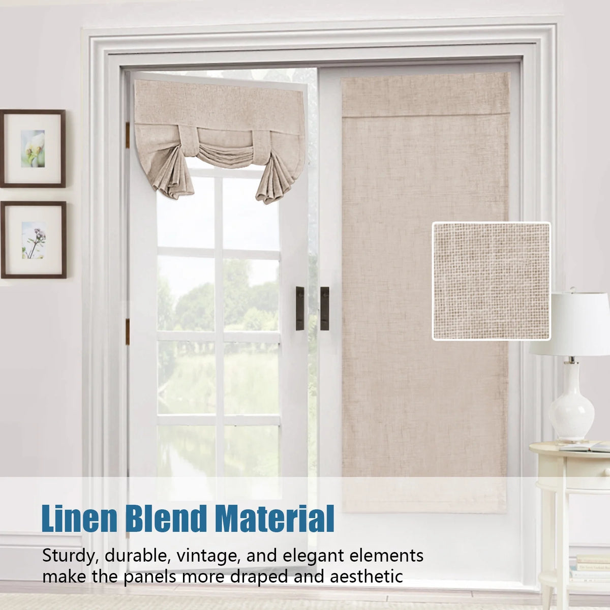 Linen Tie Curtains, Thermal Blackout Panels Y668