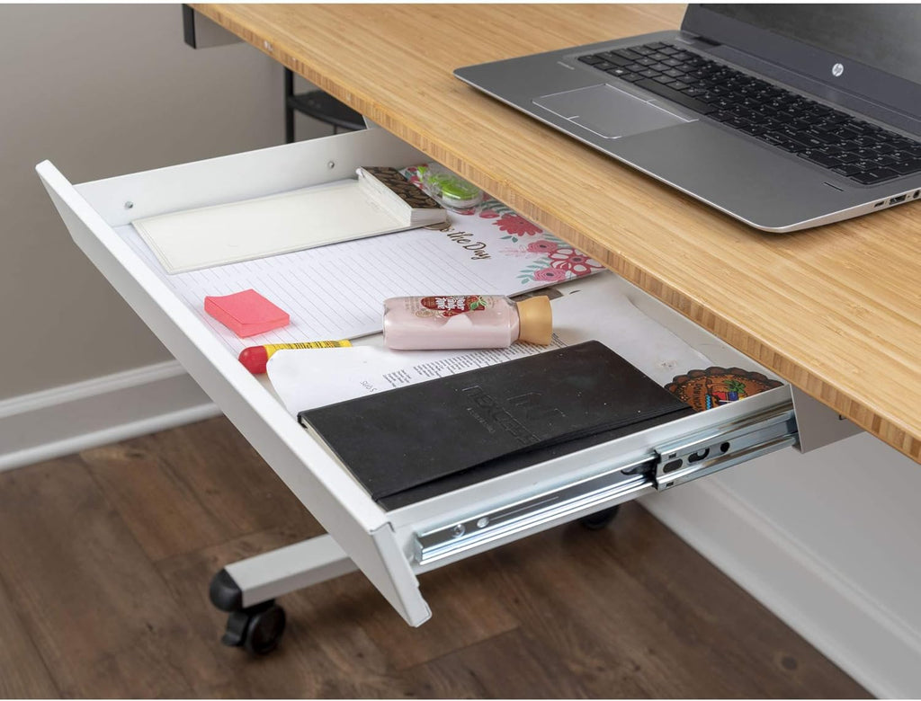 White Sliding Under-Desk Drawer Storage Organizer W6368
