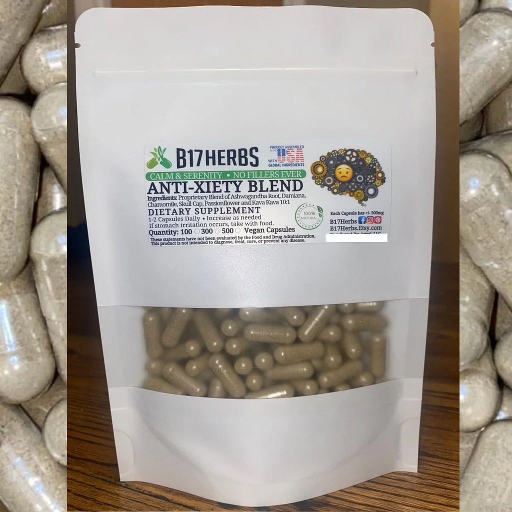 Chamomile Damiana Kava Kava Lemon Balm Passionflower 500 Veg Caps J5202
