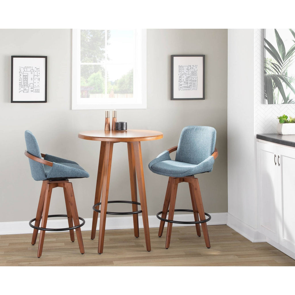 Blue Noise Fabric Counter Stool O229617